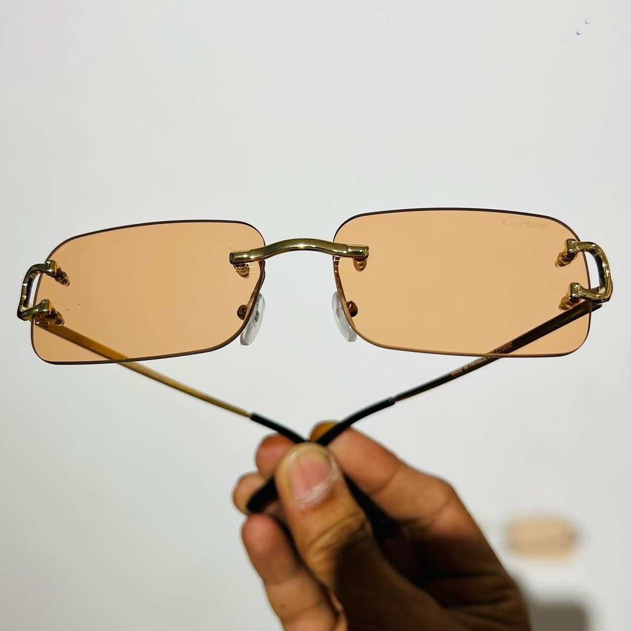 Brown Golden Frameless Shades