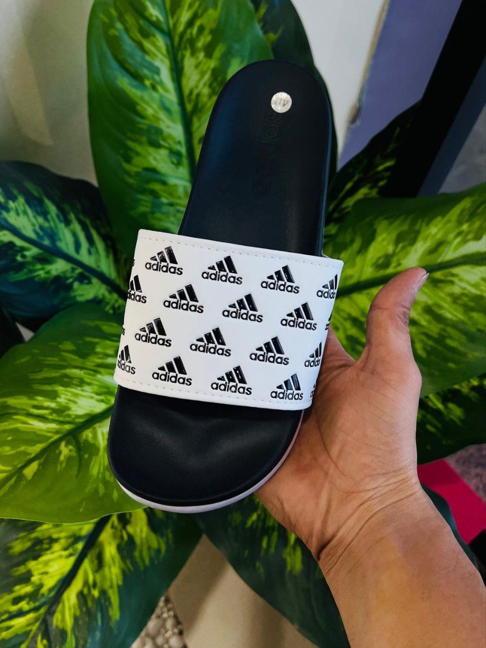 Adidas Black White Daily Use Slides Slippers