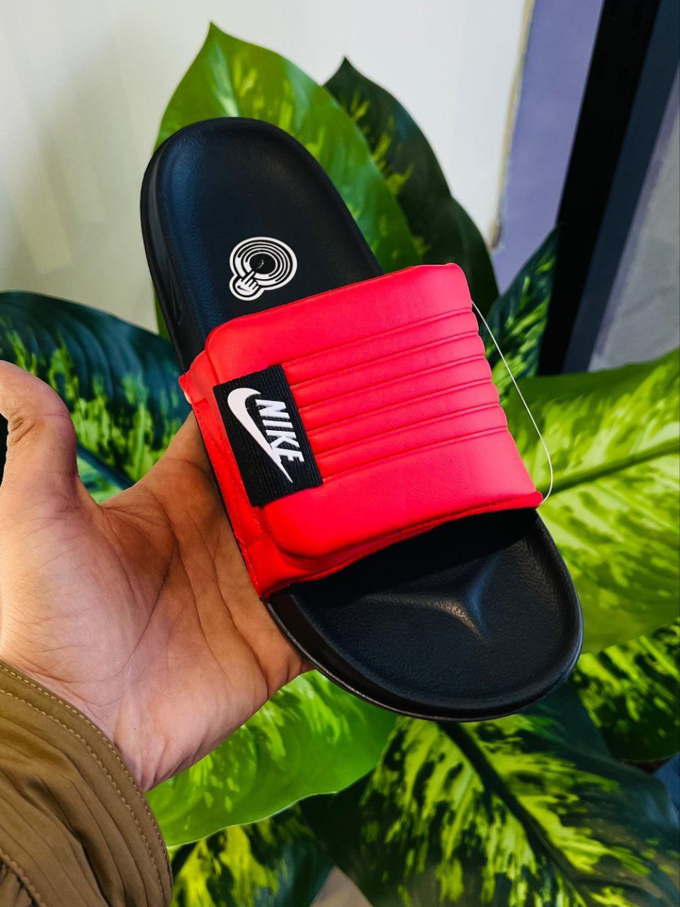 Nike Red Black Daily Use Slides Slippers