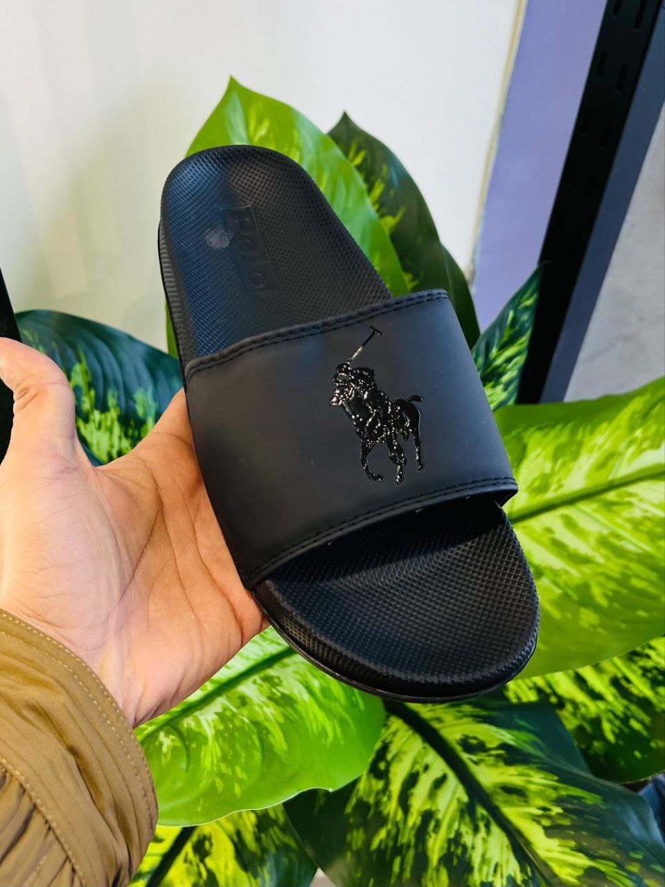 US Polo Black Daily Use Slides Slippers