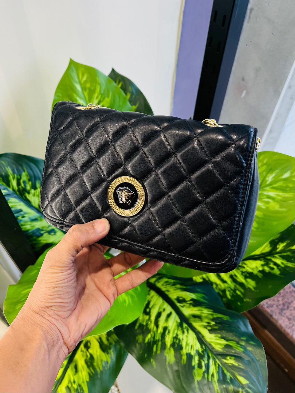 Versace La Medusa quilted leather chain crossbody bag