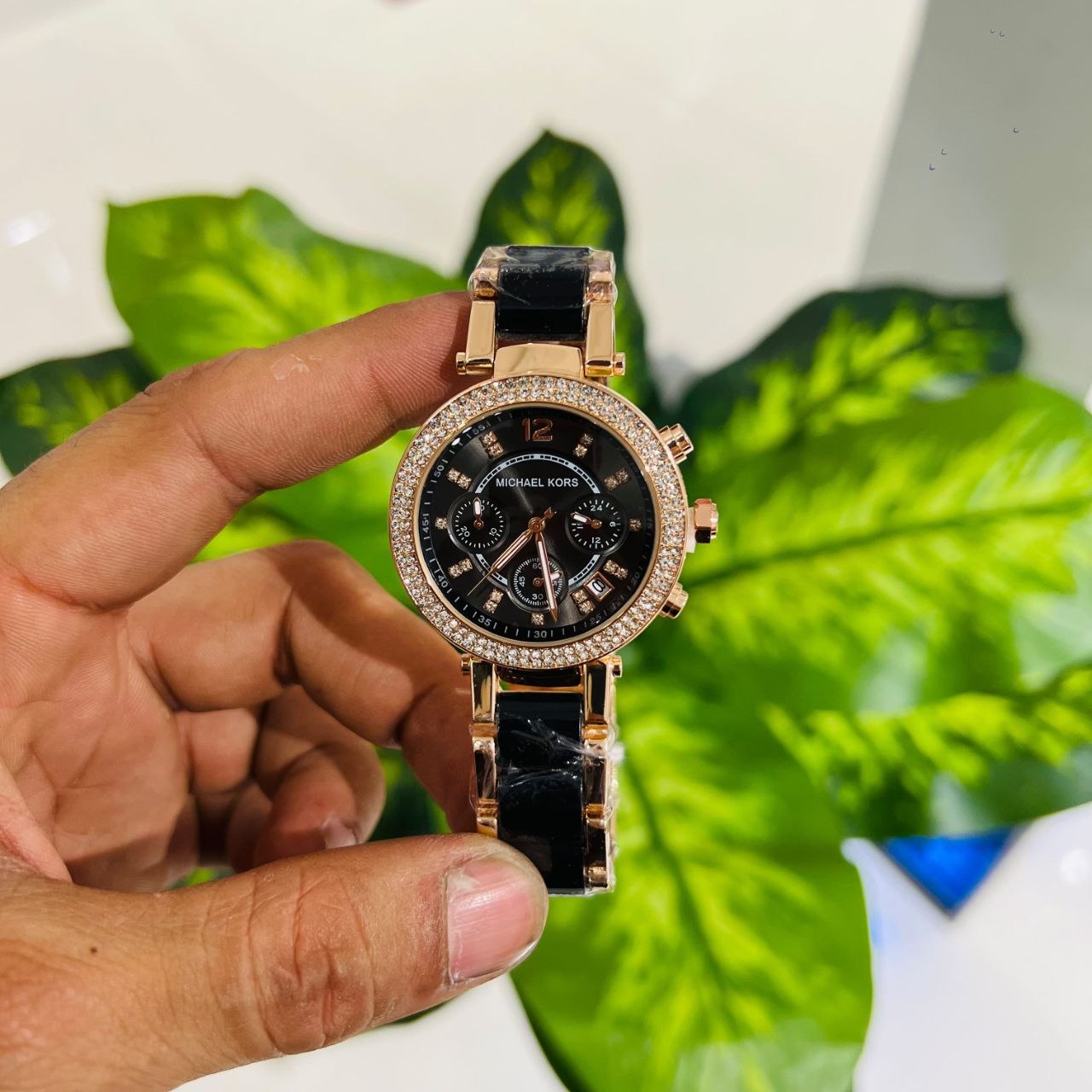 Rose gold-tone Michael Kors Parker-style women's chronograph watch