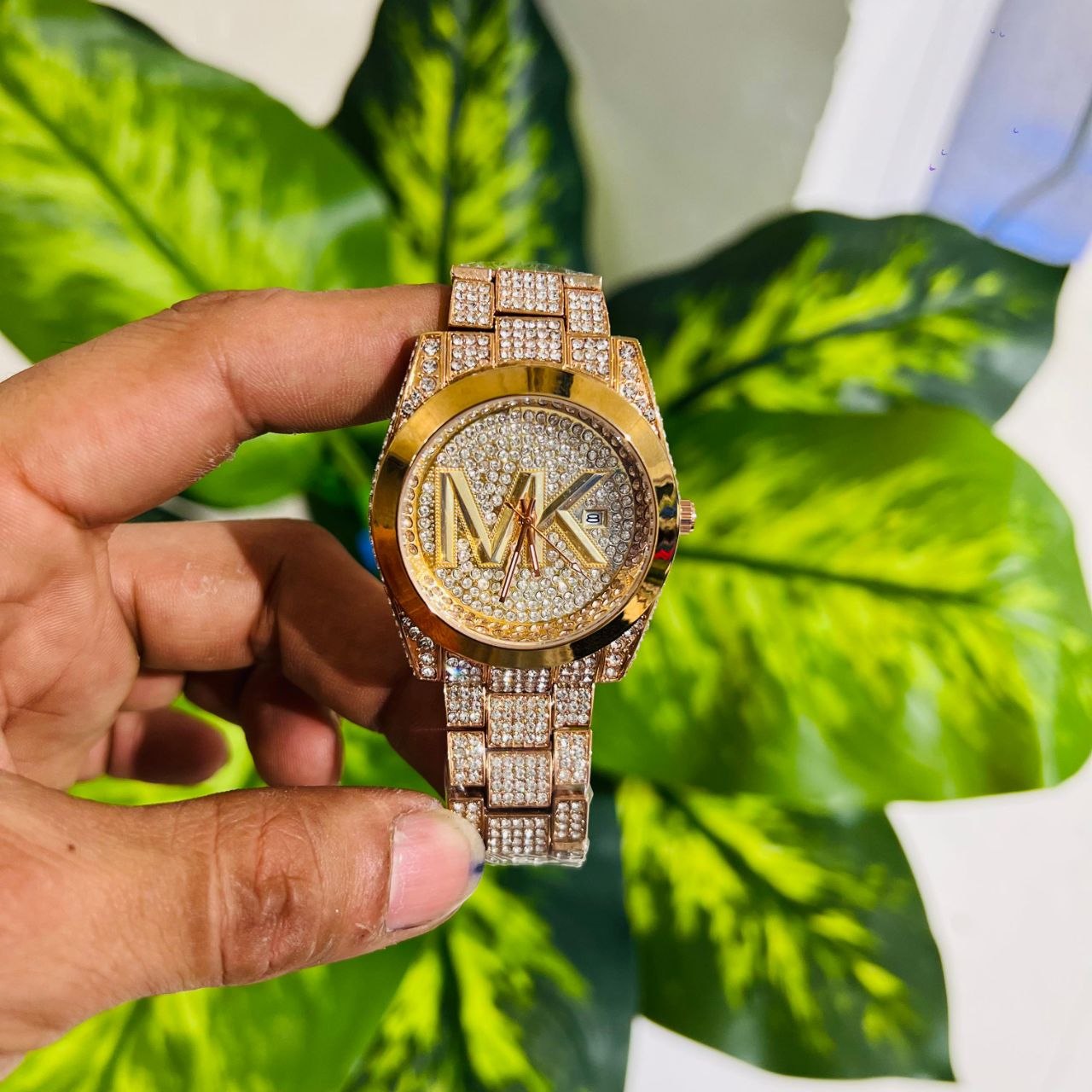 Michael Kors Bradshaw pave crystal gold-tone watch