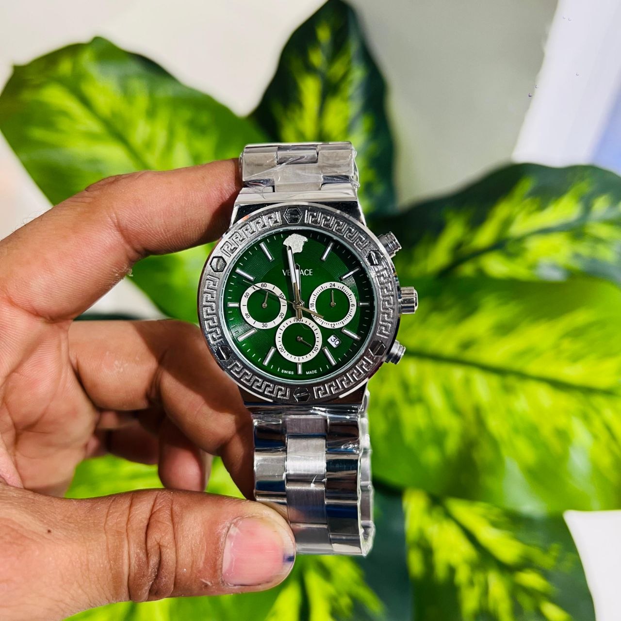 Versace Greca Logo Chronograph Watch